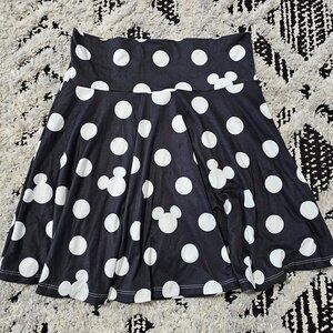 NWOT Pixie Pop Designs Mickey Mouse Black and White Polka Dot Skirt M